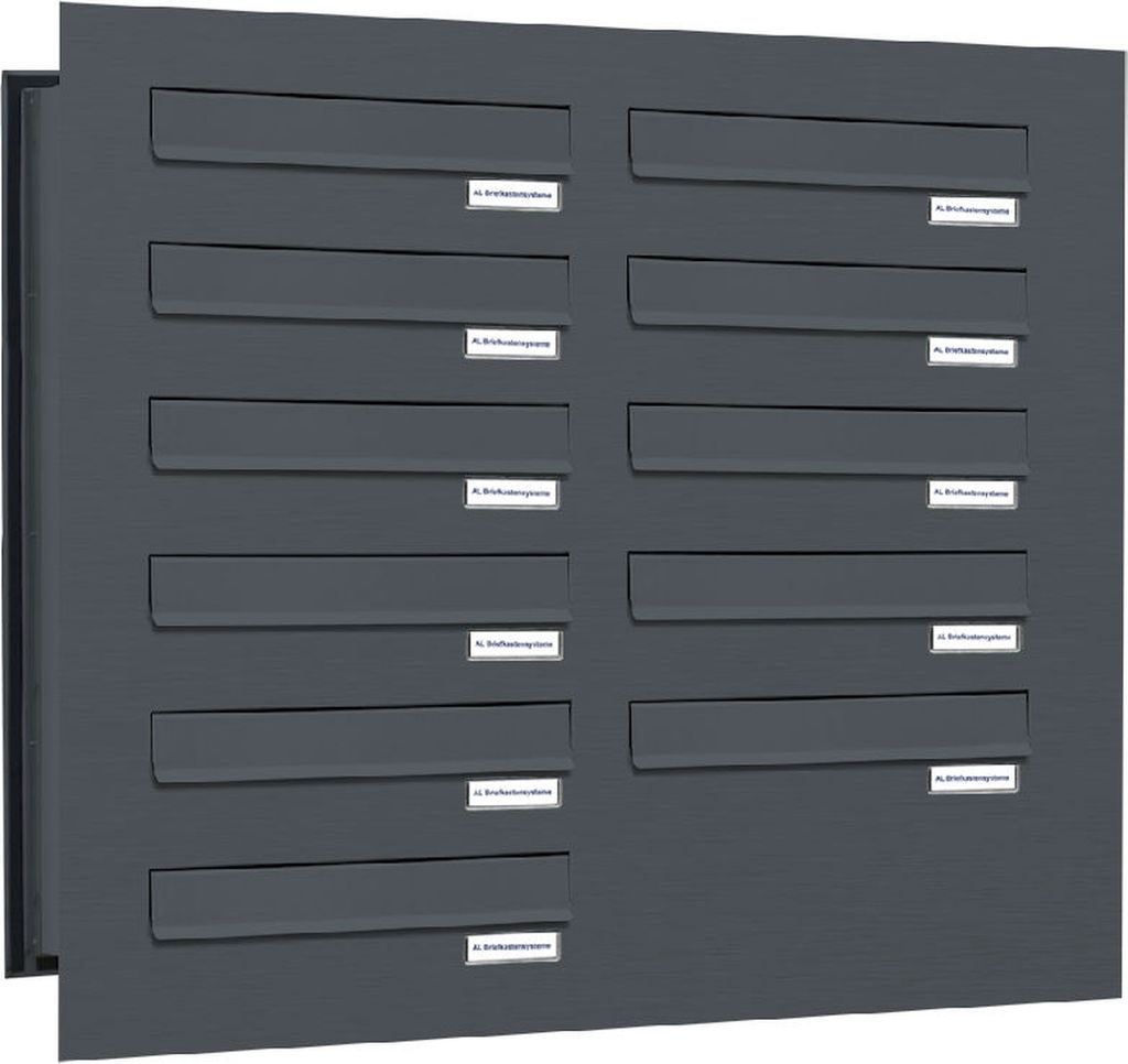 11er Briefkastenanlage für Mauerdurchwurf RAL 7016 Anthrazit