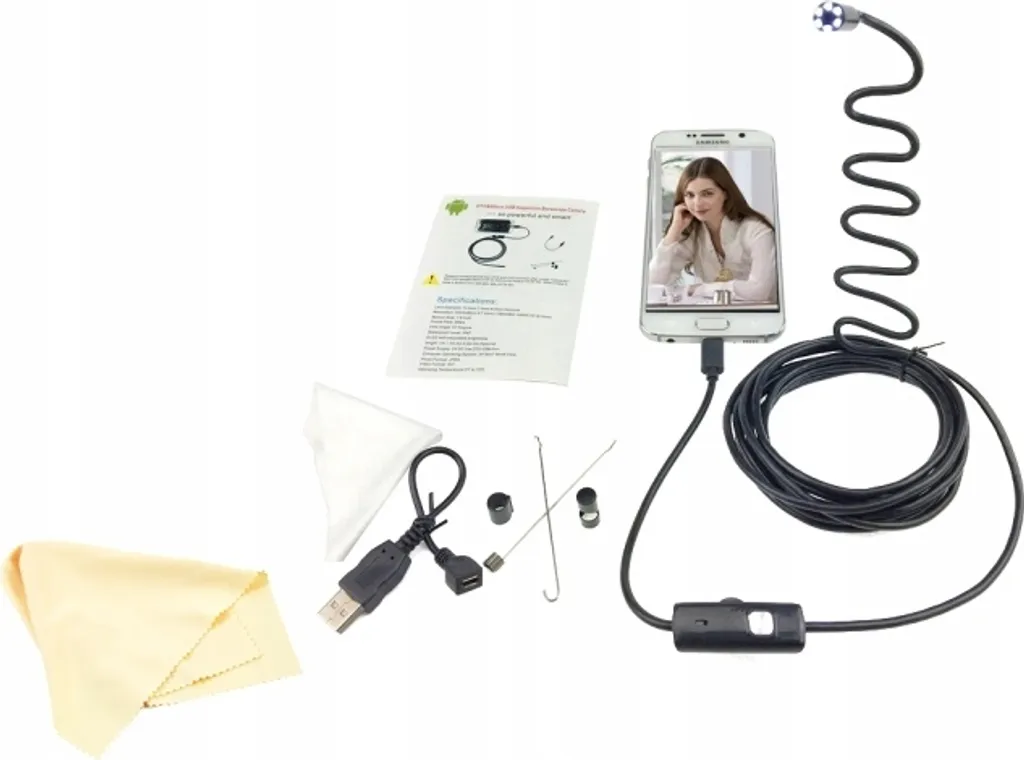 Caméra d'inspection Endoscope filaire 1.5M pour téléphone Android USB