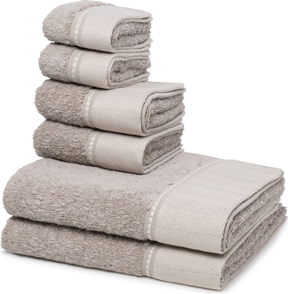 Möve Brooklyn 2 X Seif- 2 X Gäste- 2 X Handtuch im Set Weicher Materialmix, Hautsympathisch, pflegeleicht und strapazierfähig, Zeitlos und elegant