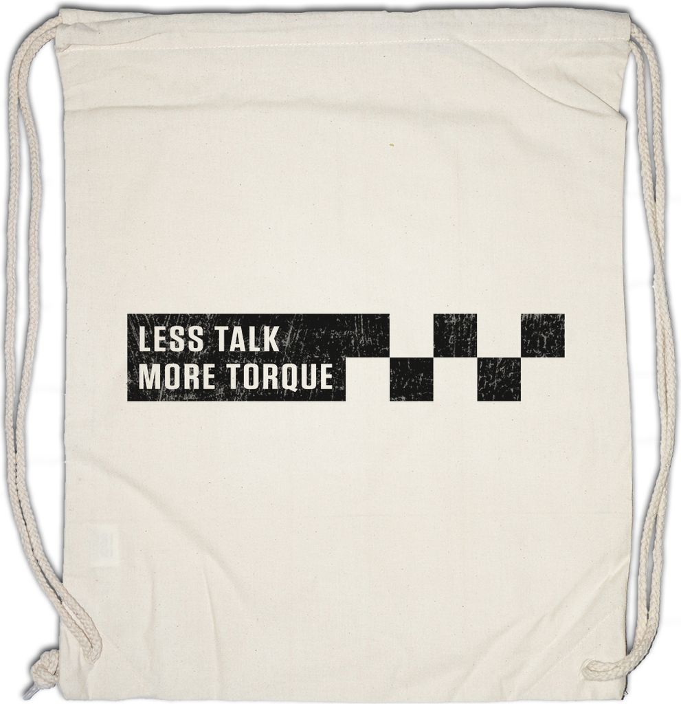 Urban Backwoods Less Talk More Torque, Turnbeutel, Farbe: Beige