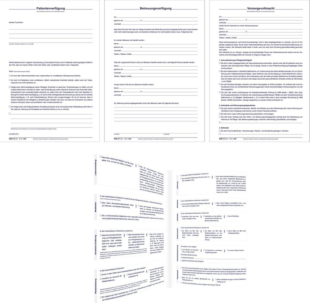 RNK-Verlag Patientenverfügung Formulare 2895 Produktbild 20