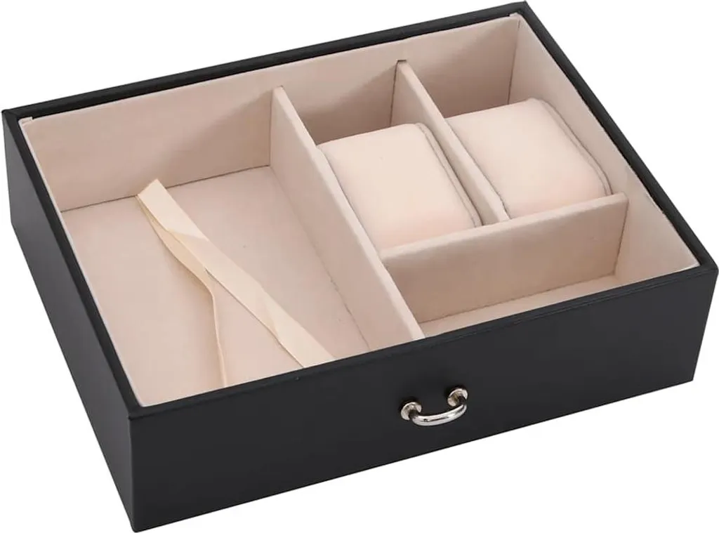 Portagioie Di Lusso In Vetro Verniciato A 3 Strati Con 2 Cassetti E Specchio, Organizer Con Velluto, Scatola Regalo - 5
