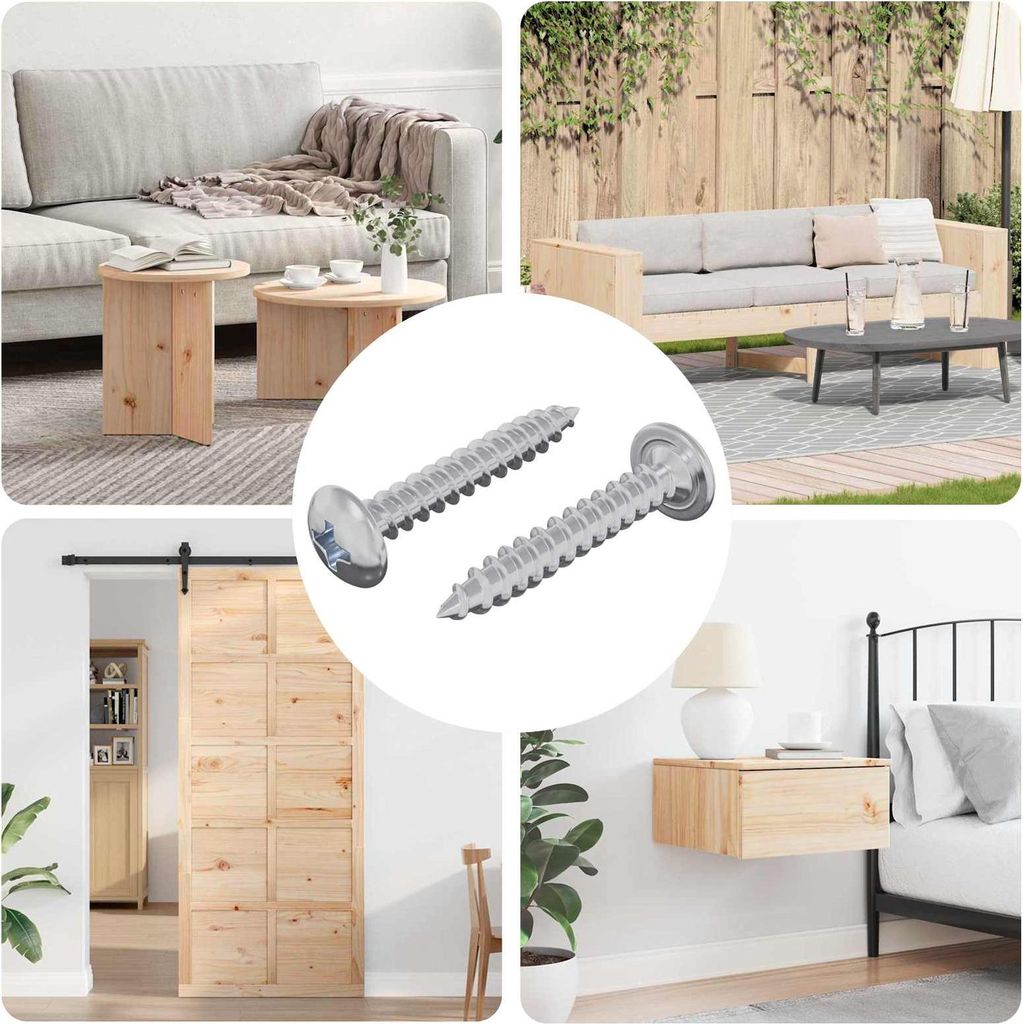 "im Sonderangebot"Holzschrauben 2 pcs Silber M4x25 mm Stahl Promotion334777 - Schrauben
