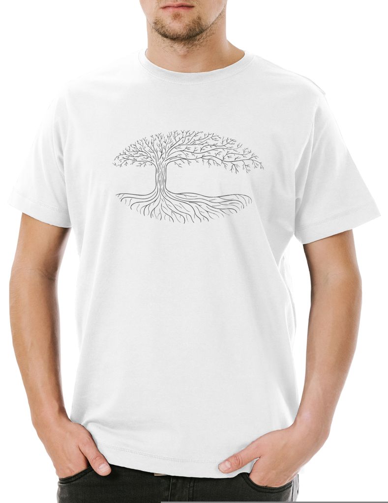 Urban Backwoods Look Behind You, Herren T-Shirt, Farbe: Beige, Größe: 2XL