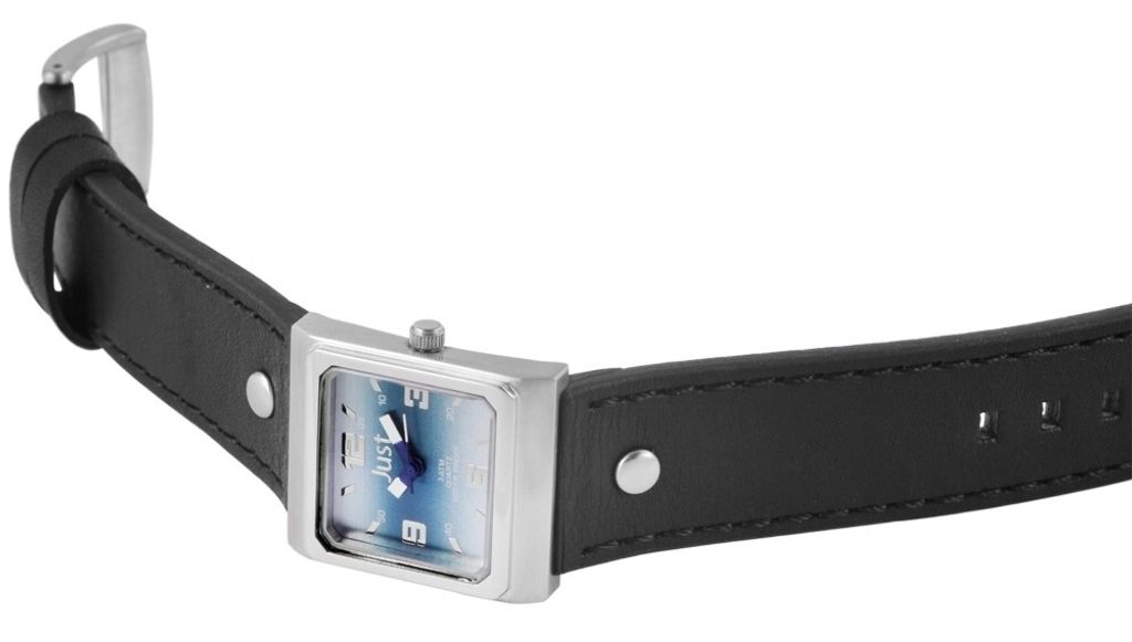 Just Damen Uhr Echt Leder JU10155-011 schwarz blau Armbanduhr