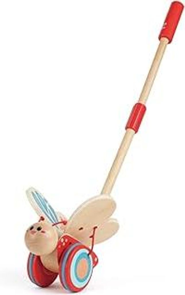 Hape Schiebetier Schmetterling – Nachziehtier aus Holz, Lauflernspielzeug für Kleinkinder, farbenfrohes Motorikspielzeug zum Schieben, fördert ...