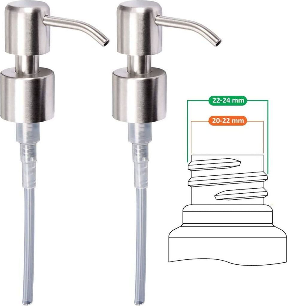 Ersatz-Seifenspender Pumpe-Inox 24 mm gebürstet Hohe Produktbild 