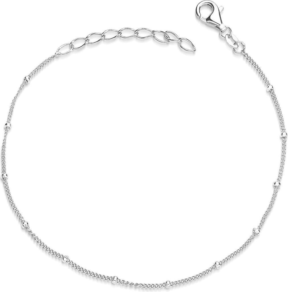 MATERIA Damen Armband Panzerkette mit Kugeln 1mm 925 Silber Produktbild 