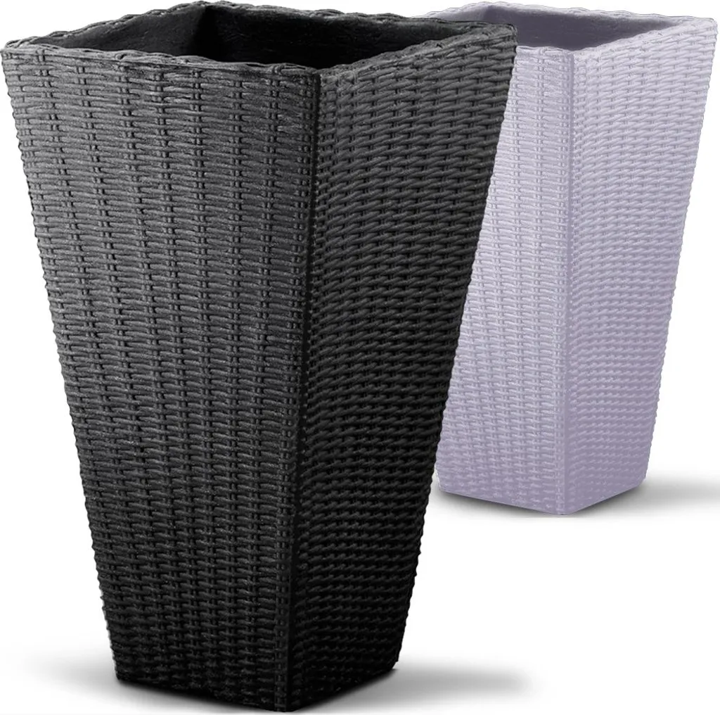 Jardinière haute aspect polyrotin gris 59 Litres pour intérieur extérieur