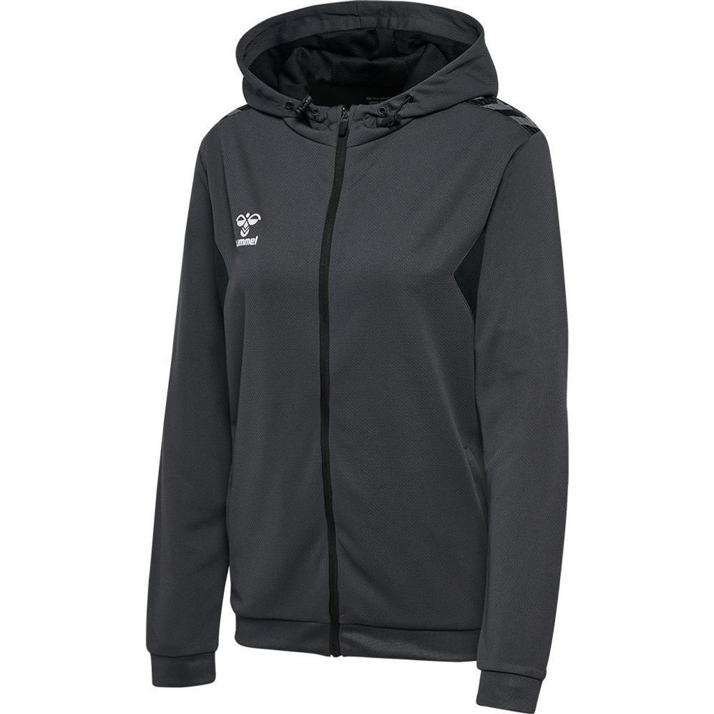 Hummel Authentic PL Zip Kapuzenjacke Damen, grau, M