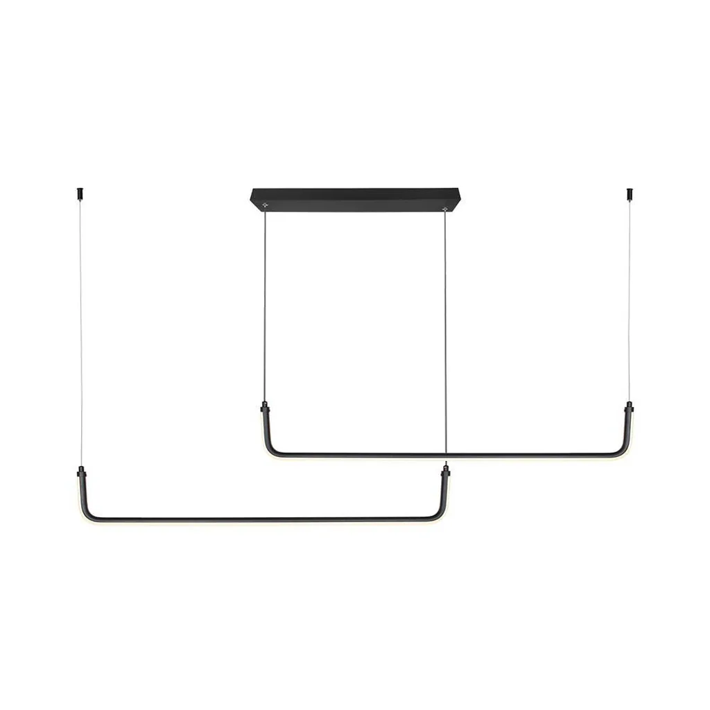 Suspension LED Design Noir en Métal 24W pour Salon et Salle à Manger