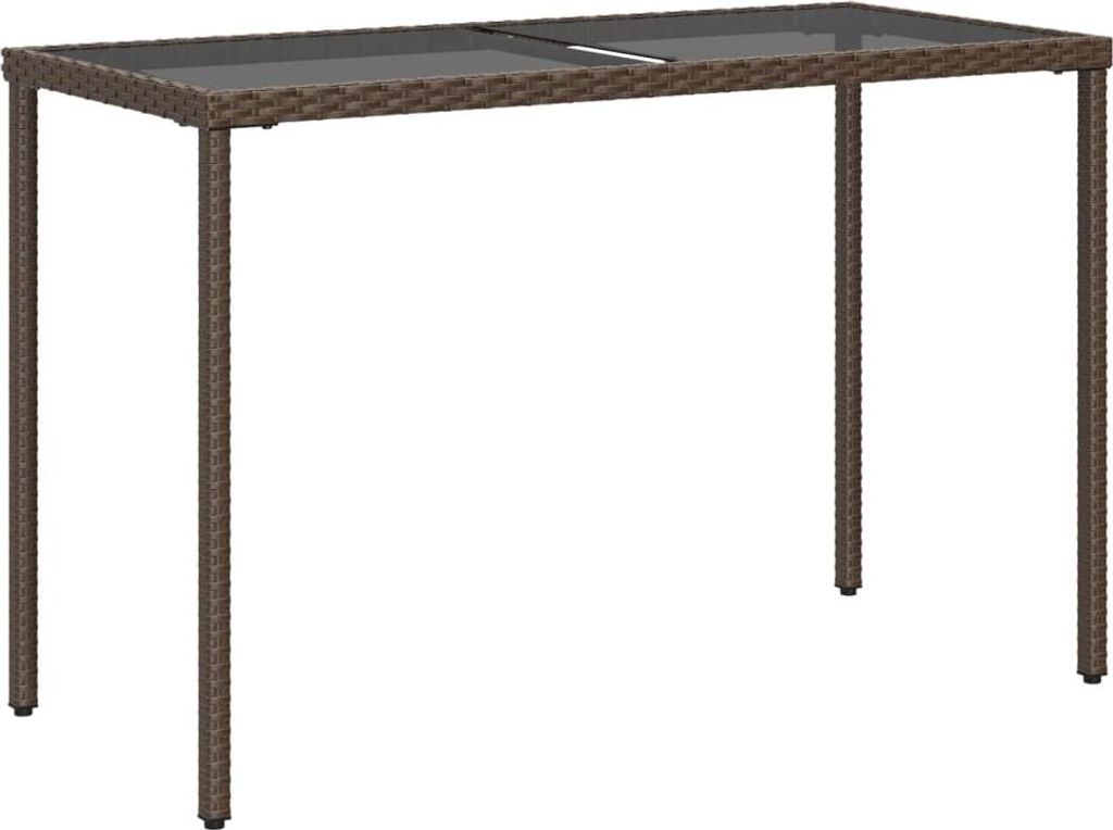 vidaXL Gartentisch mit Glasplatte Braun 115x54x74 cm Poly Produktbild 