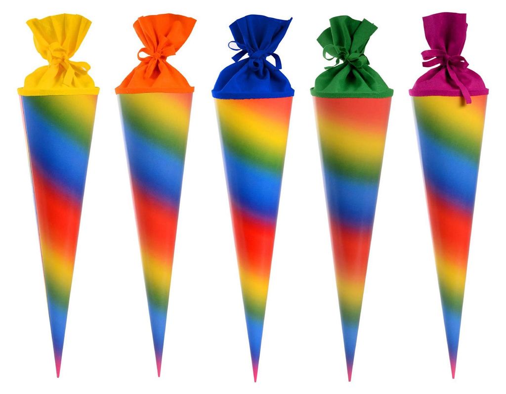 Bastelschultüte 70cm Regenbogen Produktbild 