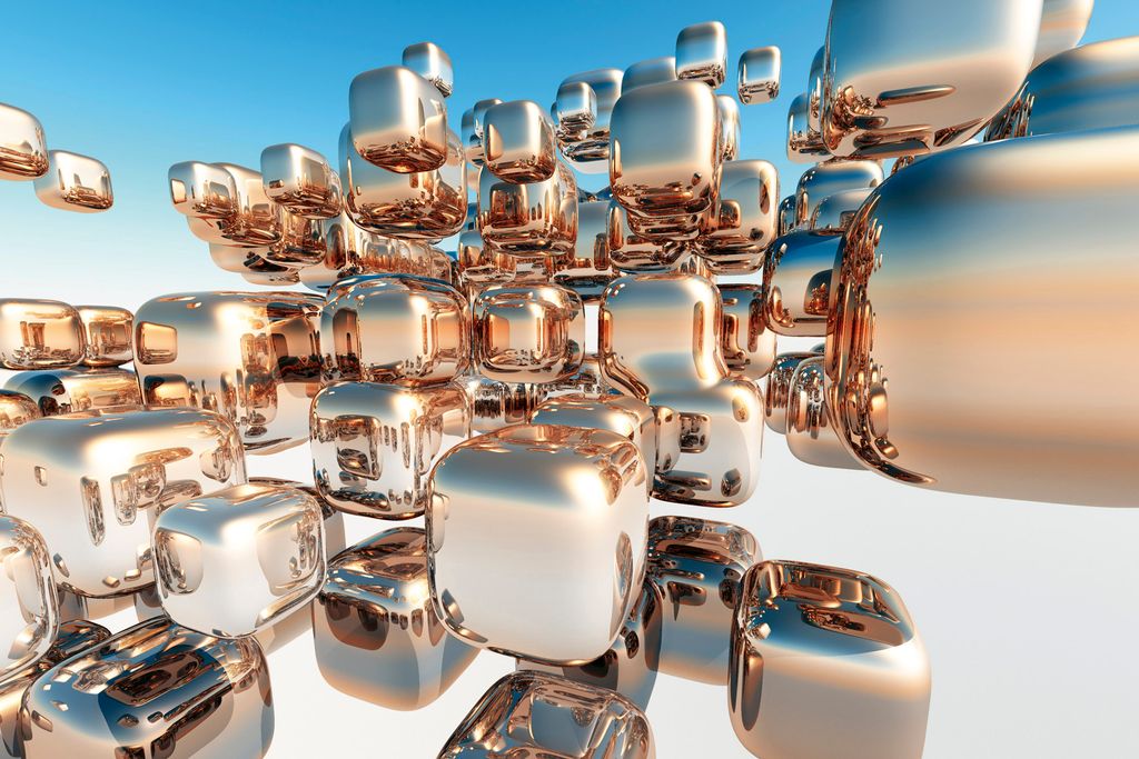 Fototapete - Silver Cubes 375x250cm - Vliestapete