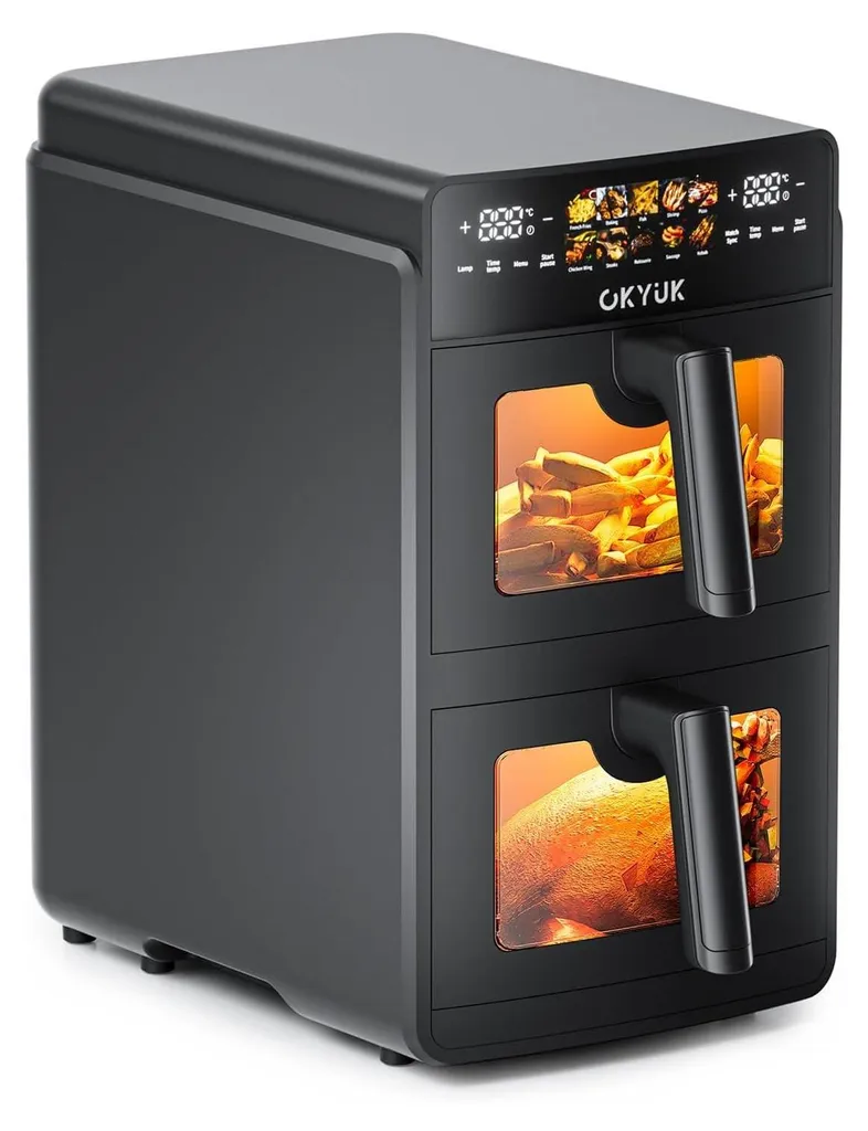 Double friteuse à air chaud 10L - Air Fryer Familiale Digitale 2600W