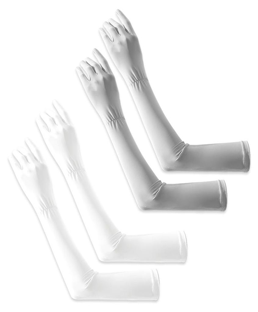 2 Paar Sonnenschutzhandschuhe für Damen, Sommer-Reithandschuhe, UV-Schutz, rutschfest, aus Eisseide, verlängertes, atmungsaktives Mesh-Gewebe