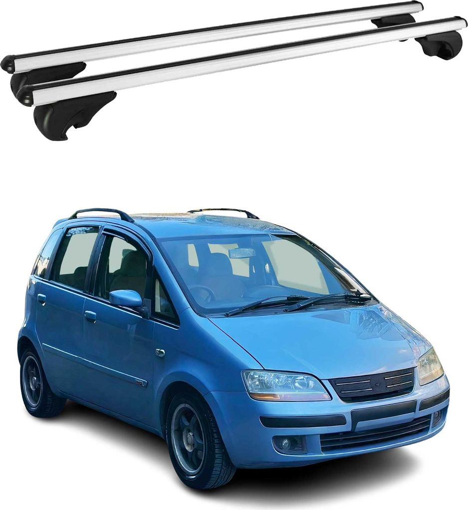 Dachträger Grundtäger für Fiat Idea 2003-2012 75kg Aluminium Silber 2 tlg