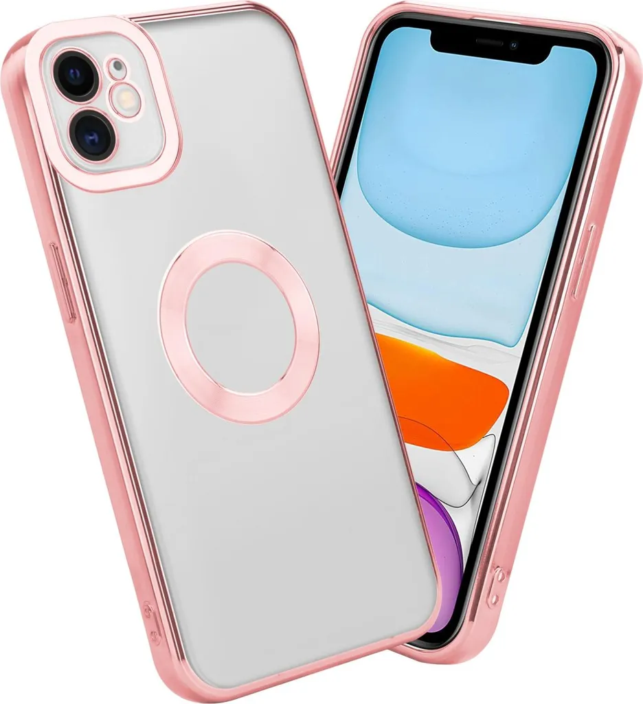 Custodia Personalizzata IPhone 11 – Morbida TPU Trasparente Con Cuori E Nome – Oro Rosa