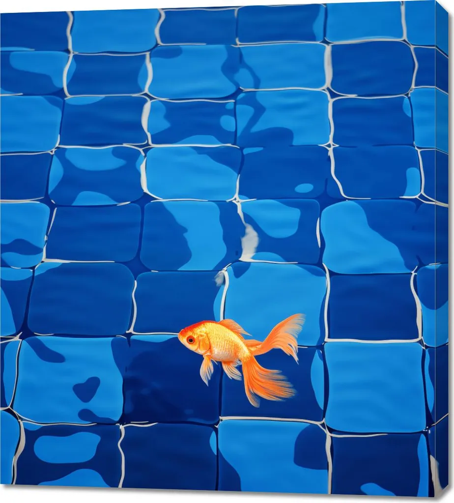 Quadro 90x100 Solitudine Dorata in Pelle di Pesce | Arte di Lusso