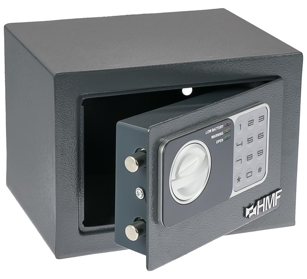 Möbeltresor mit Elektroschloss von HMF mit 23 cm Breite in Anthrazit