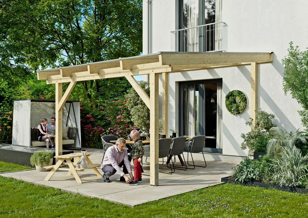 Terrassendach Denver V 4,09x4,50 m - inklusiv widerstandsfähigem Polycarbonat klar