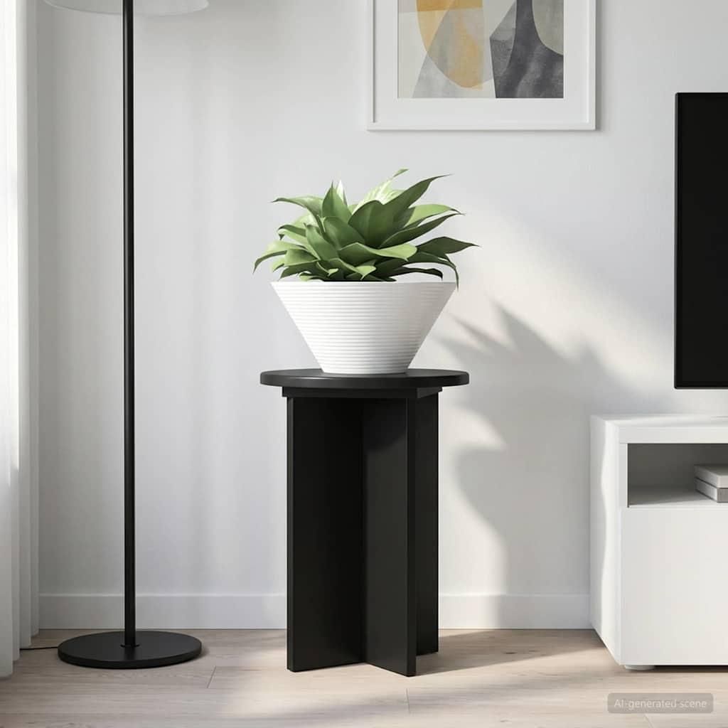 Pflanzenständer 2 pcs Schwarz Ø29,5 x 40 cm Holzwerkstoff - Beete DE2356