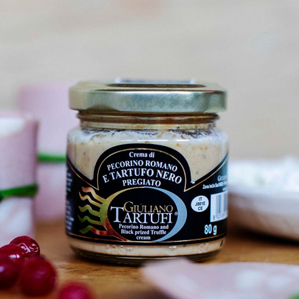 Creme Aus Pecorino Romano und schwarzem Trüffel, 80 g Produktbild 