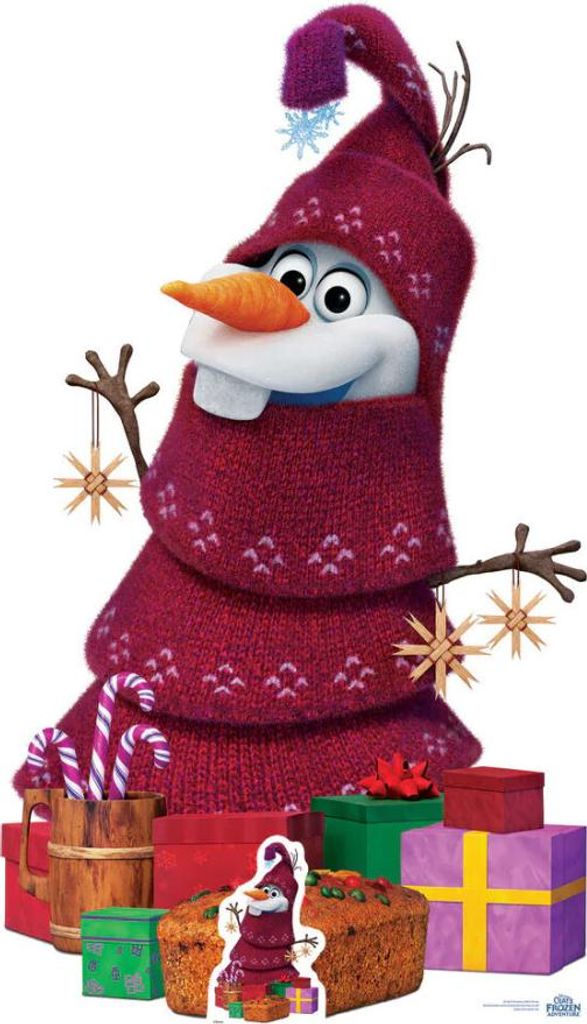 Pappfigur Disney olaf frozen adventure ( Olaf verkleidet für Weihnachten ) Hoch