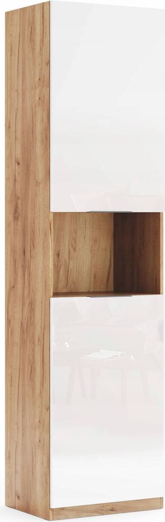 Regalschrank Dąb Craft Matt / Weiß Hochglanz – 550 × 2100 × 420 mm