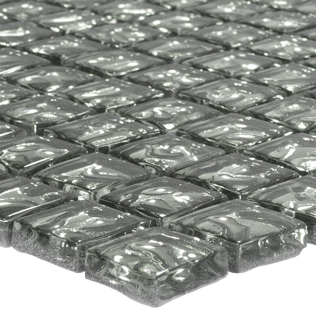 Glasmosaik Fliesen Aquatic Silber