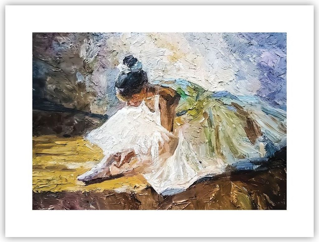 Poster - Poster ohne Rahmen - Ballerina Mädchen Öl - 40x30 cm - Wand Bild - Wanddeko - Wandbilder - Kunstposter - Wandposter - Bilder - Kunstdruc...