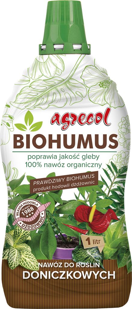 Biohumus Flüssigdünger für Zimmerpflanzen 1l Produktbild 