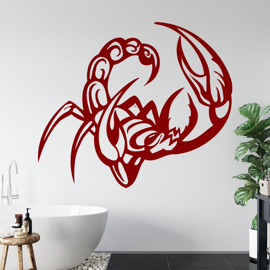 Skorpion Wandtattoo in 6 Größen - Wandaufkleber Wall Sticker - Dekoration, Küche, Wohnzimmer, Schlafzimmer, Badezimmer