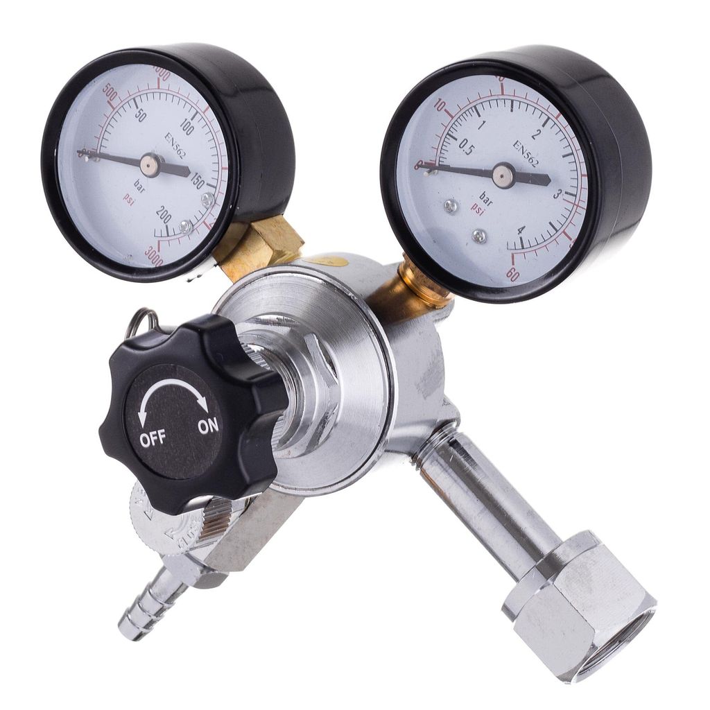 Heimbrauen Zubehör CO2-Druckminderer Mit Doppel-Manometer – W21,8, 0–60 PSI / 0–3000 PSI, Für Bierbrauen & Zapfanlagen Heimbrauen Zubehör CO2-Druckminderer Mit Doppel-Manometer – W21,8, 0–60 PSI / 0–3000 PSI, Für Bierbrauen & Zapfanlagen