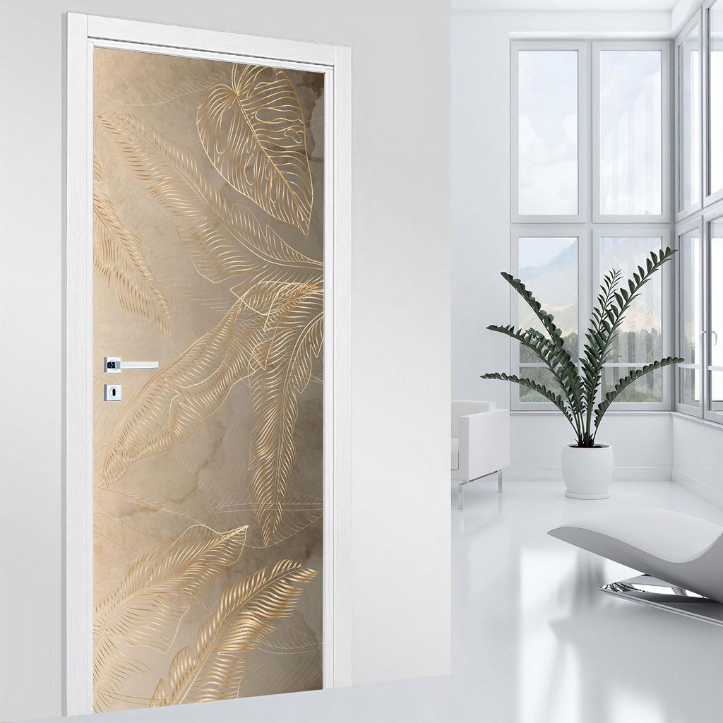 Türsticker – Lumaléa – Bl?tter – MATT-Kleber – Breite 73 x H?he 205 cm
