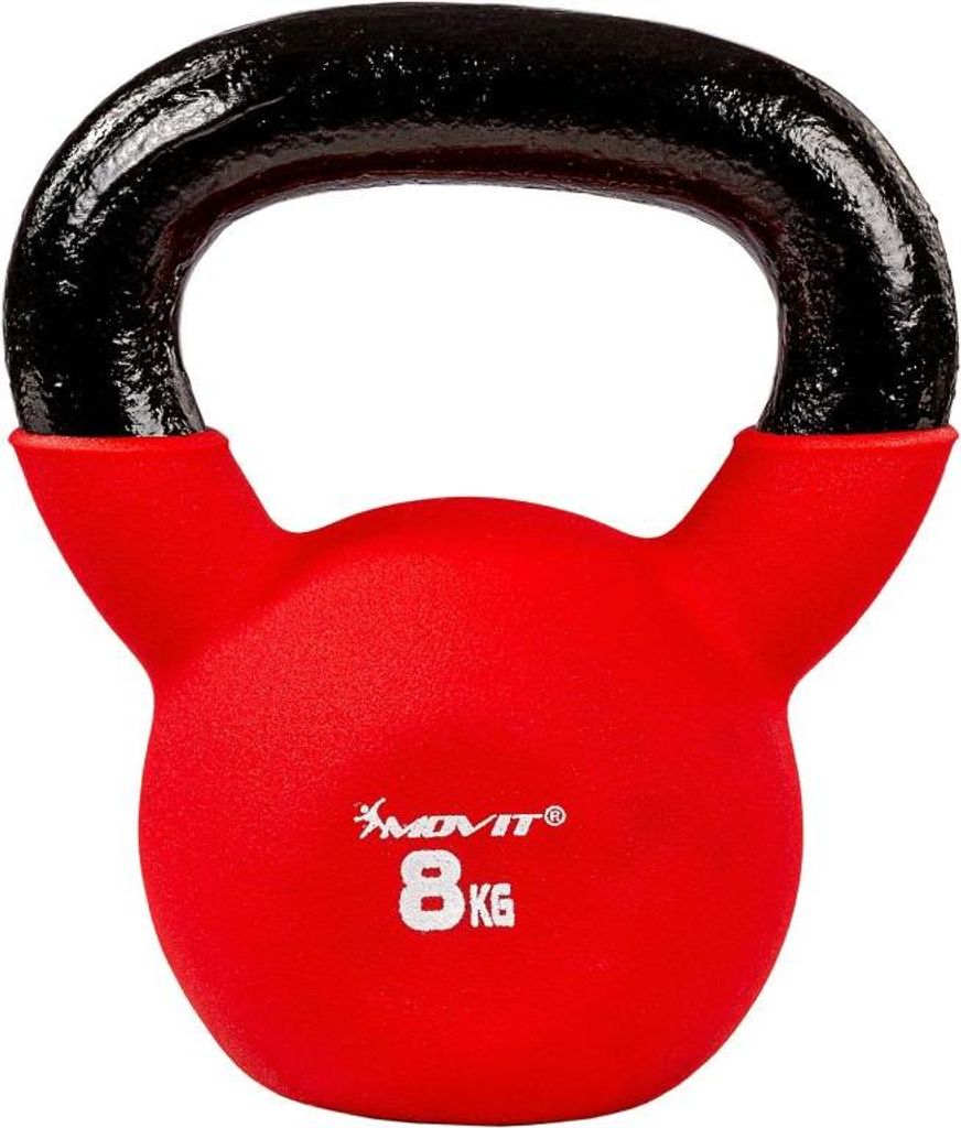 Hantle Kettlebell neoprenowe czerwone - 8 kg Zdjęcie produktu 