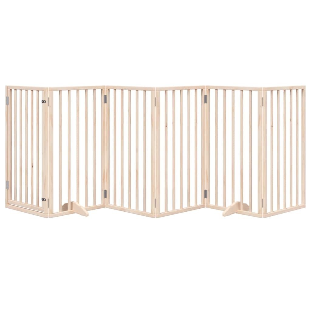 Eleganter Möbel Hundegitter mit Tür Faltbar 6 Paneele 300cm Pappelholz - CJG249990 - Sonstiges Hundezubehör