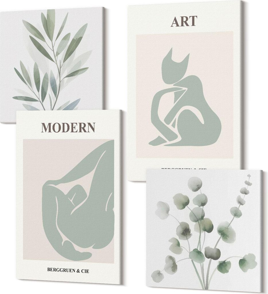 Leinwandbilder Mehrteilig 4-teilig – Modernes Design – Hochwertiger Polycanvas Kunstdruck – Wanddekoration & Wandkunst – Bilder für Zuhaus...