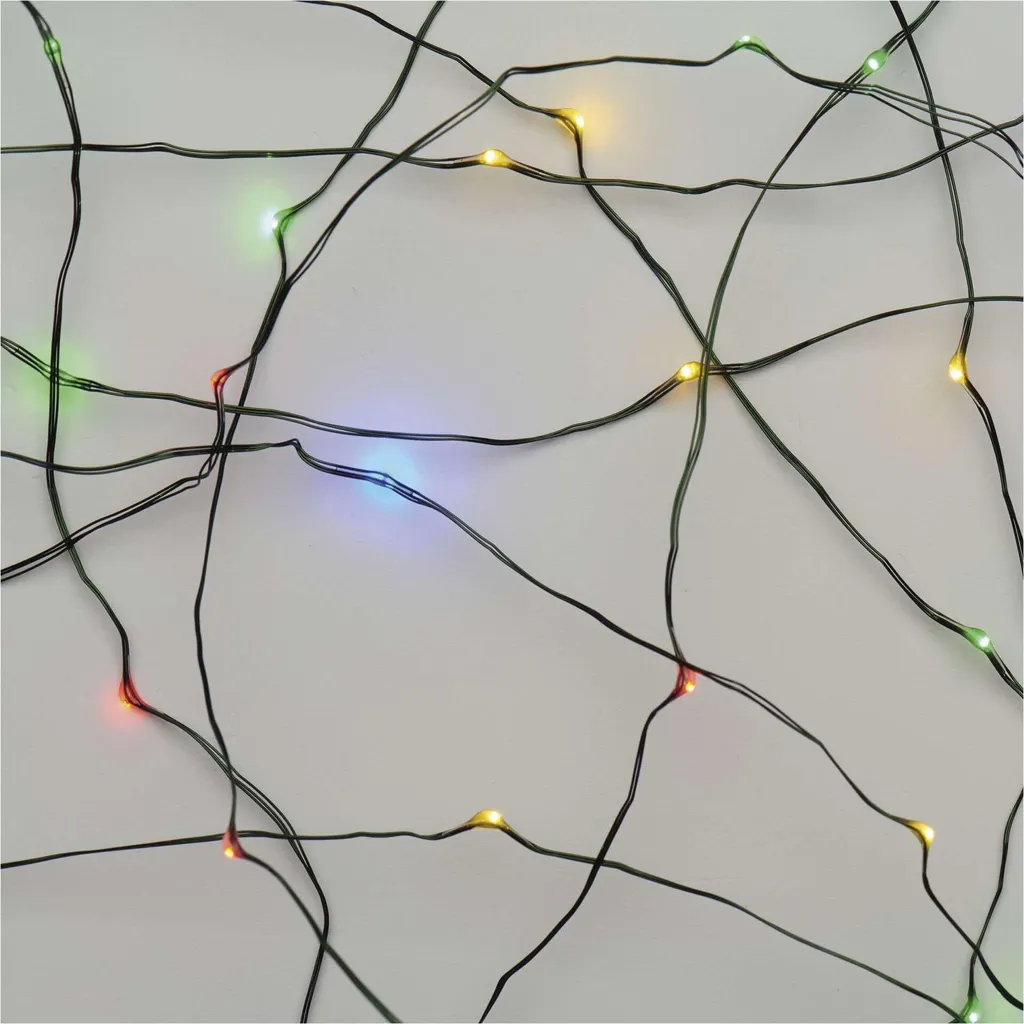 Guirlande LED Noël discrète 7,5m multicolore pour sapin sans fil