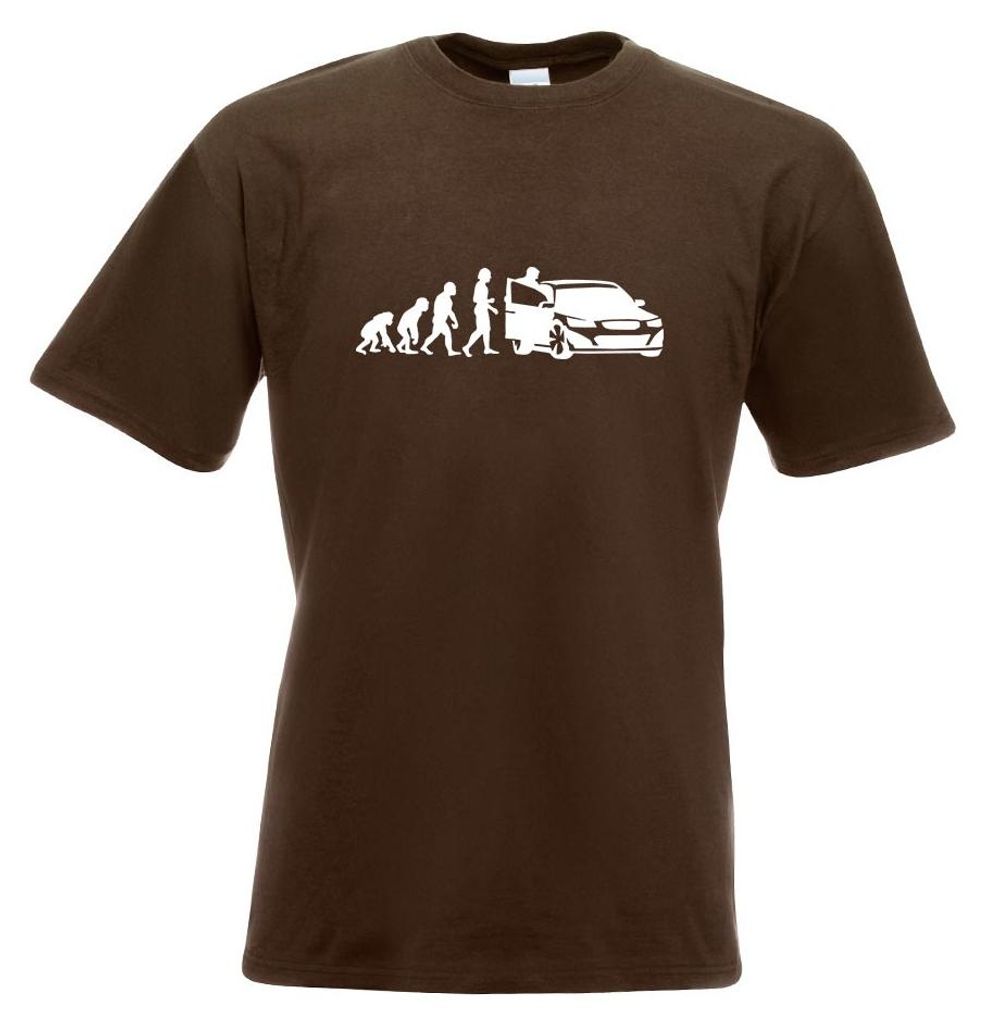 Kiwistar - T-Shirt - Chocolate - Evolution Autofahrer Motiv Bedruckt Funshirt Design Print - mit Motiv Bedruckt - Funshirt Design - Sport - Freizei...