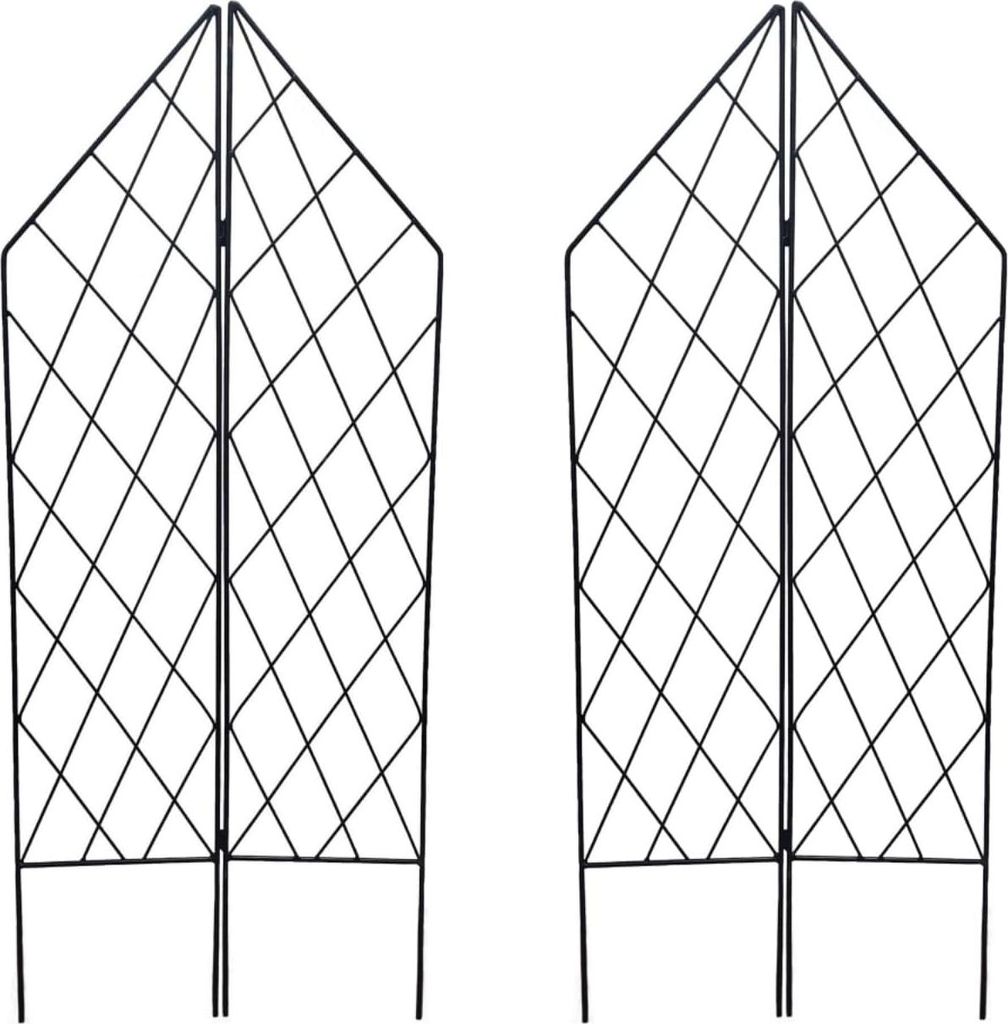 Metall-Treillage Gartenstütze für Kletterpflanzen 115x25 cm, Set 2 Stück