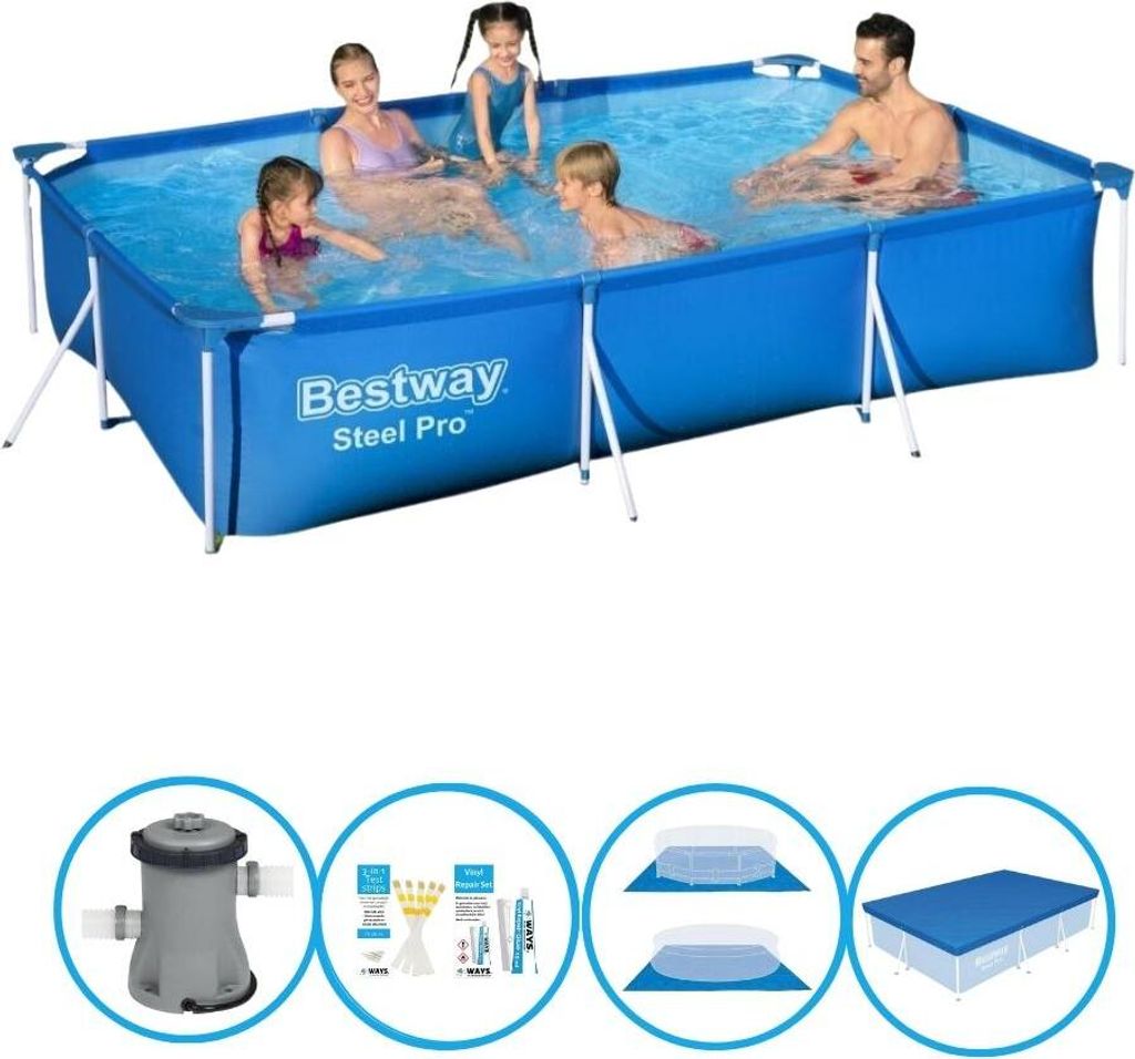 Bestway Pool Steel Pro - Poolset - 300x201x66 cm