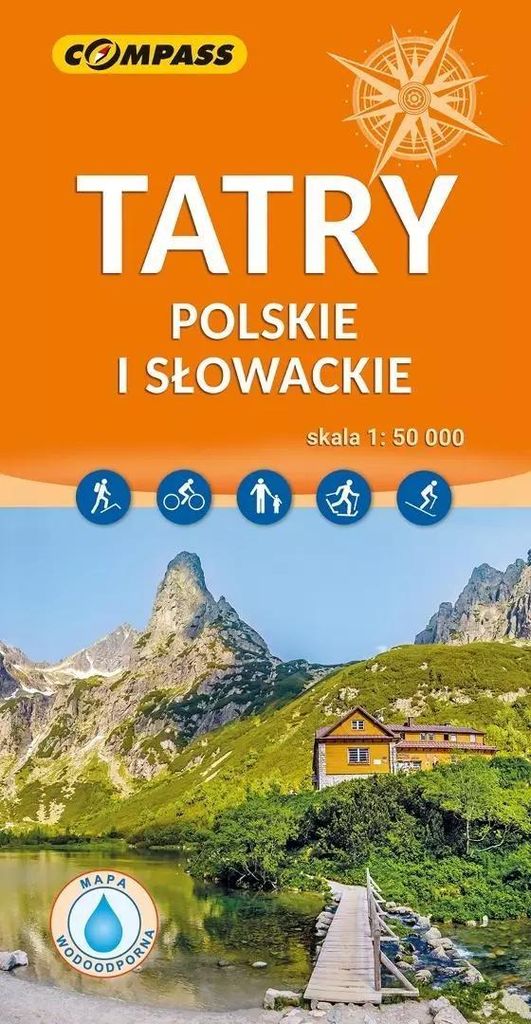 Polnische und slowakische Tatra, Maßstab 1:50.000. Laminierte Touristenkarte. Ausgabe 2025. Kompass