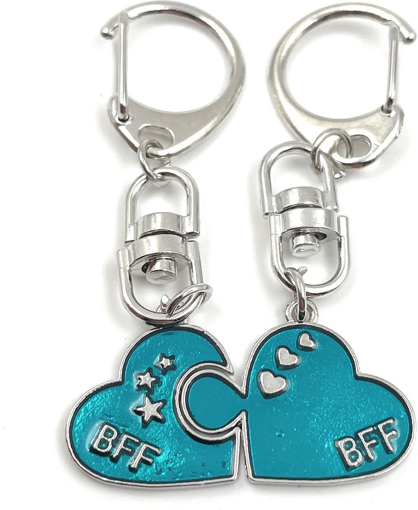 Onwomania Schlüsselanhänger - BFF Freundschaft Herz - Glücksbringer ideal als Geschenk