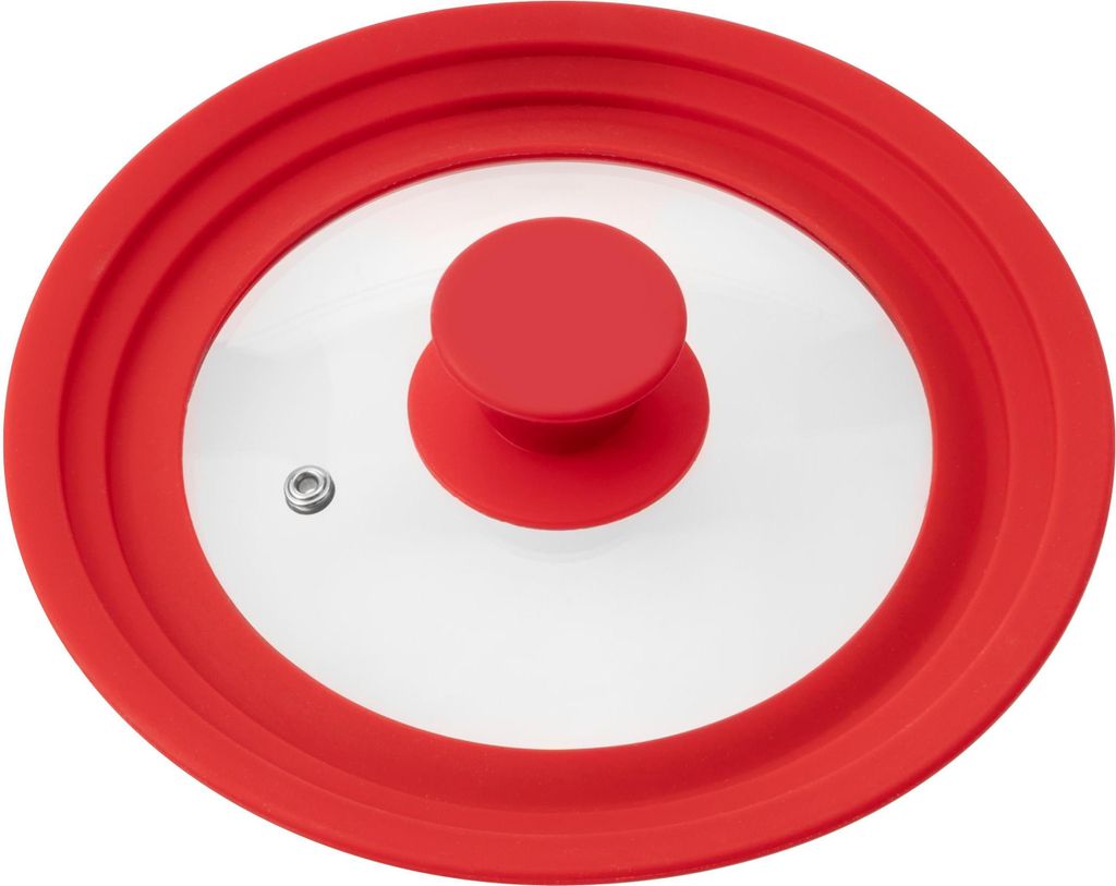 bremermann Universal-Glasdeckel mit Silikonrand, 16/18/20 cm, rot klein