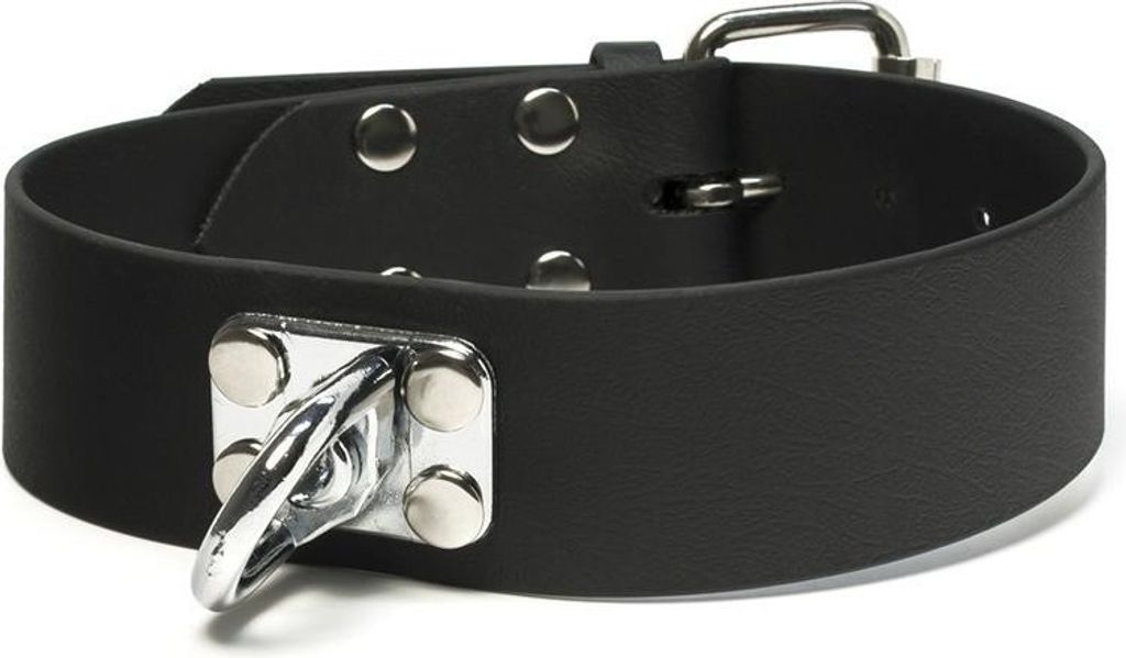 Mystique Biothane Schweisshalsband 38mm schwarz 40-50cm