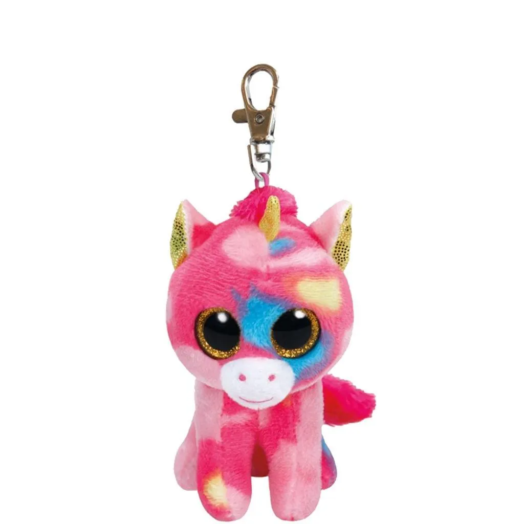 Ty Fantasia Unicorno Portachiavi Beanie Boos Clip - Peluche Originale