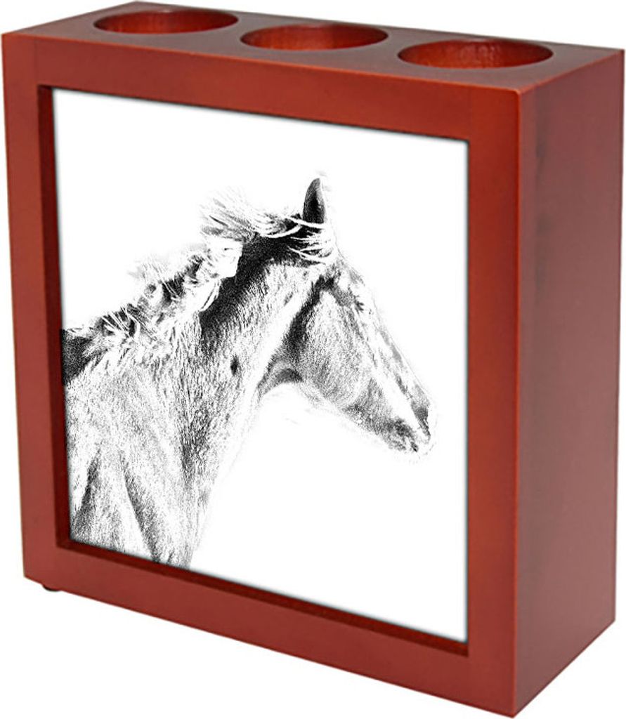 Vollblut - Stifthalter mit Pferd, Schreibtischorganizer mit Aufdruck, personalisierte Schreibtischdekoration der Marke Art-Dog