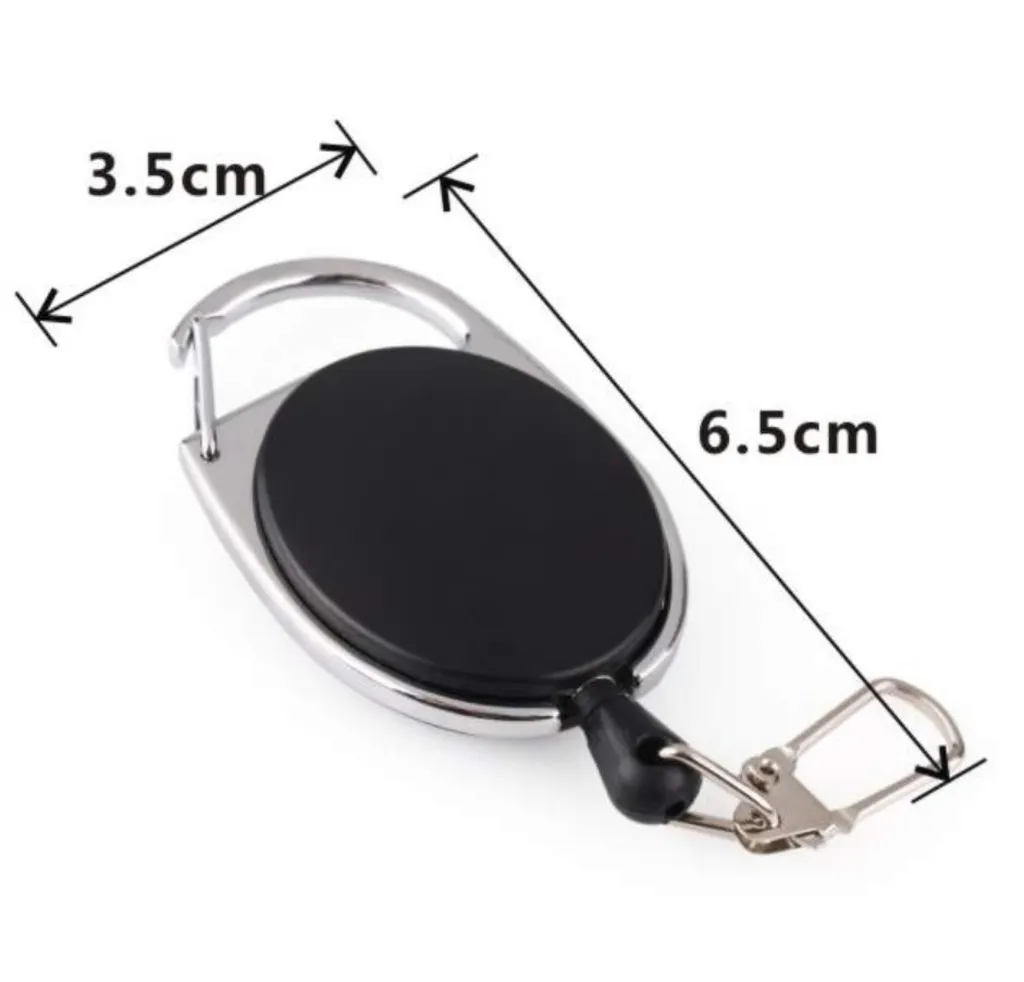 Yoyo portachiavi con corda da 60 cm - Yoyo porta carte d'identità - Portachiavi estensibile da 6,5 x 3,5 cm - Gancio a scatto per pantaloni e cintura - Porta carte d'identità Yoyo - Porta carte a clip retrattile - Portachiavi - 3