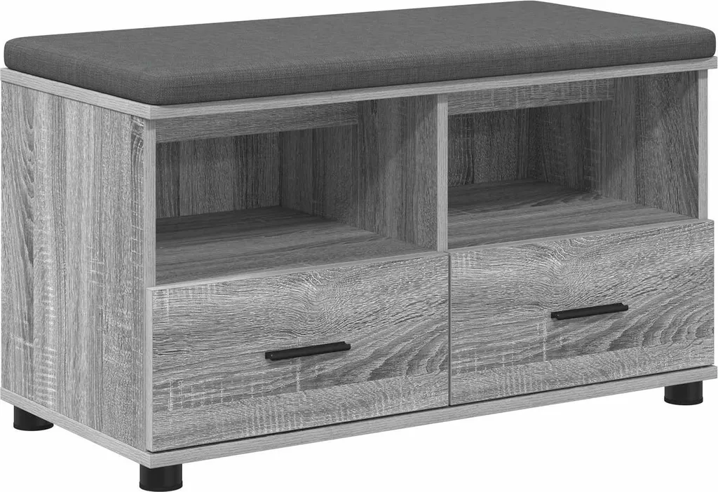 Panca Scarpiera Grigio Sonoma 80x38x46 cm | Arredo Ingresso Moderno